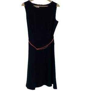 NWT 9 & Co. Day to Dinner LBD little black dress with pink belt wms sz 12